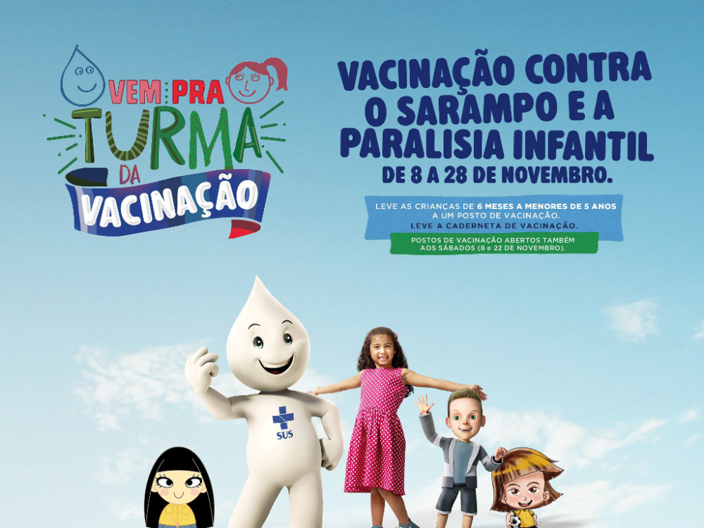 Secretaria de Saúde realiza Campanha de Vacinação contra Pólio e Sarampo 