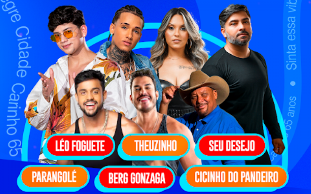 Prefeitura de Campo Alegre divulga a programação de shows da festa de 65 anos do município