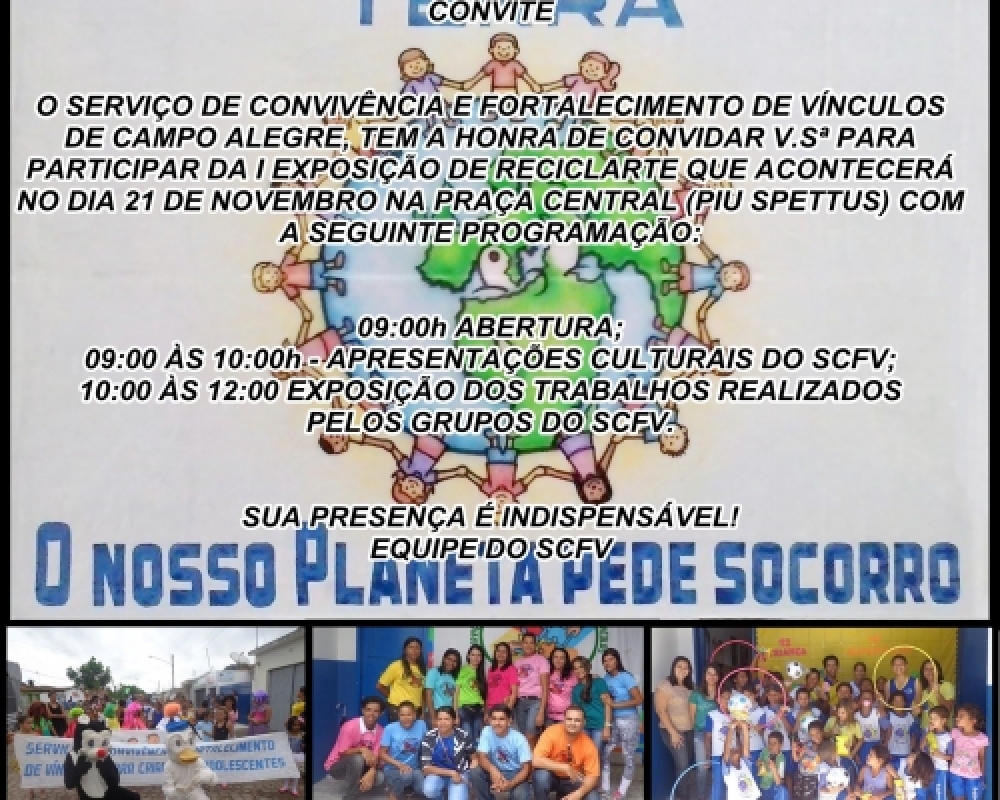 Serviço de Convivência e Fortalecimento de Vínculos de Campo Alegre realizará I Exposição de Recicla