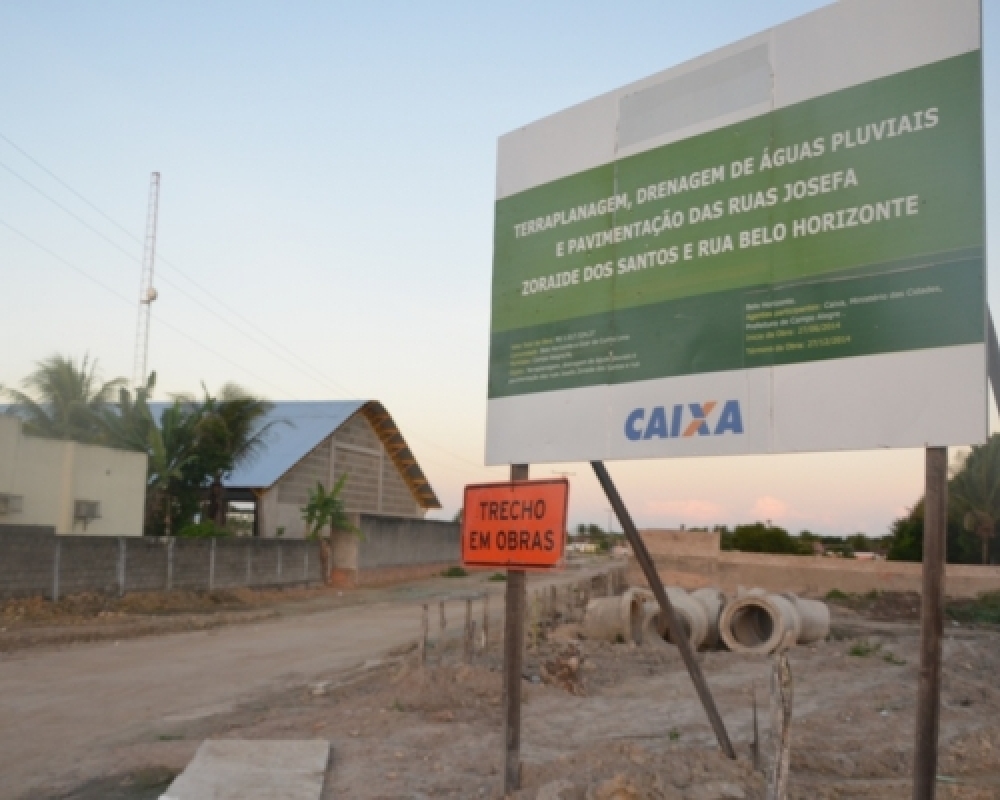 Em Campo Alegre atrasos nos repasses de recursos federais comprometem obras em andamento