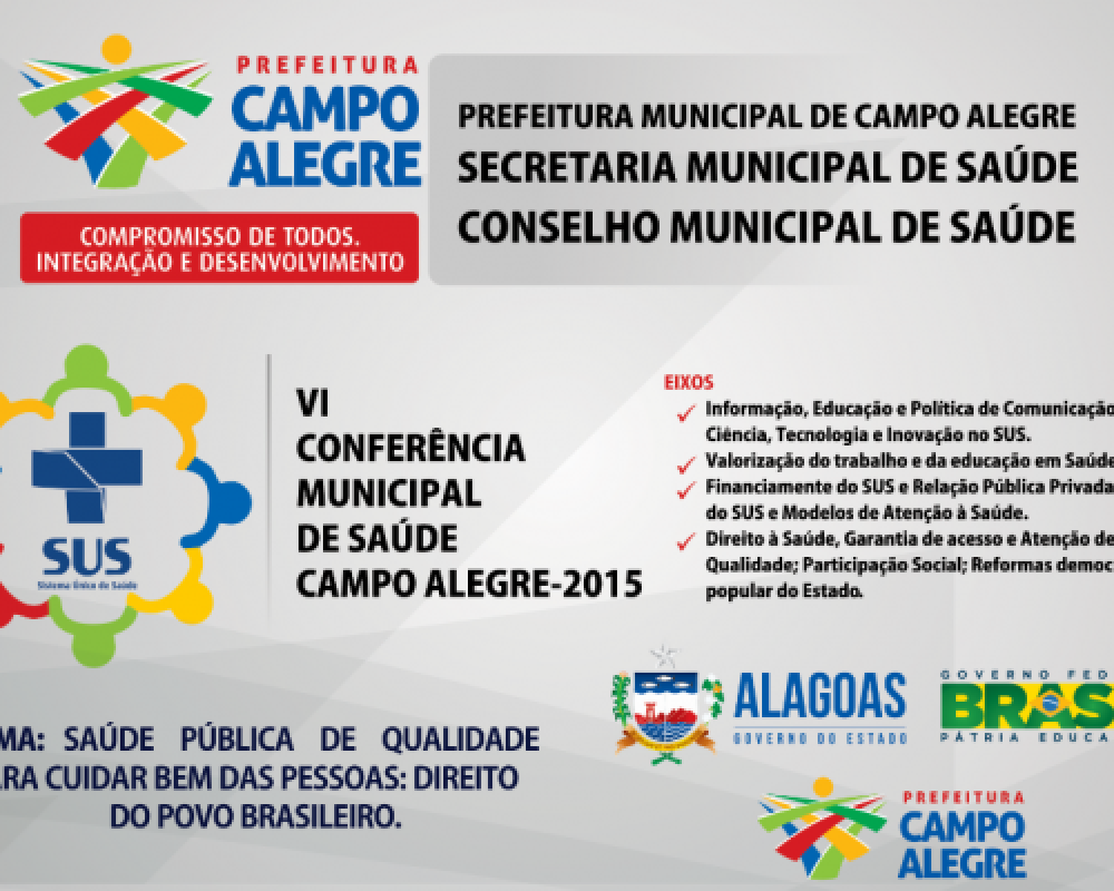 Campo Alegre realizará a VI Conferência Municipal de Saúde 