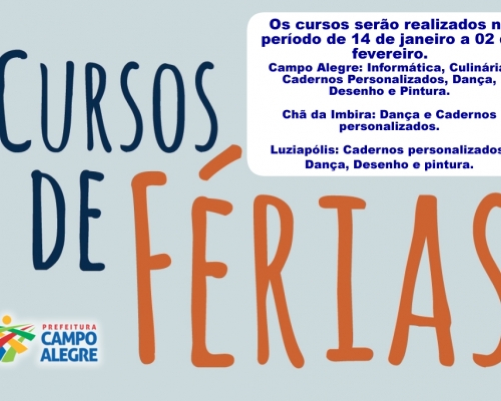 Prefeitura de Campo Alegre realizará Cursos de Férias para alunos da Rede Municipal e estadual