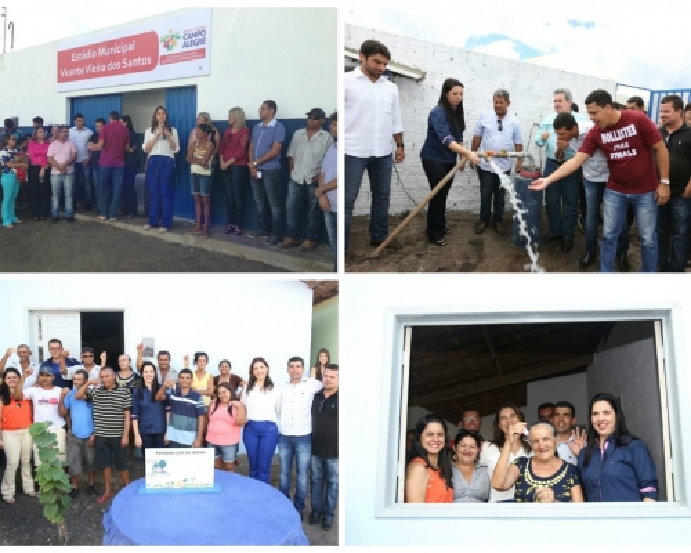 Prefeitura inaugurou o Estádio de futebol, um Poço artesiano e entregou mais casas em Chã da Imbira