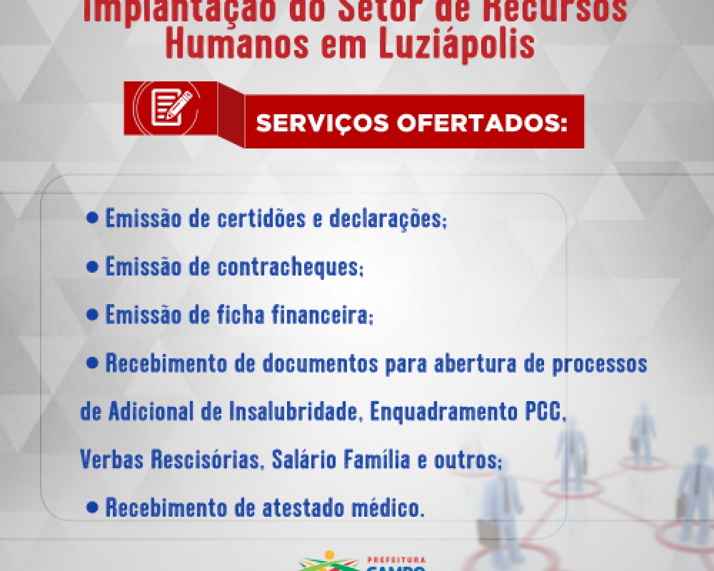 Secretaria de administração implanta setor de Recursos Humanos no Distrito Luziápolis 