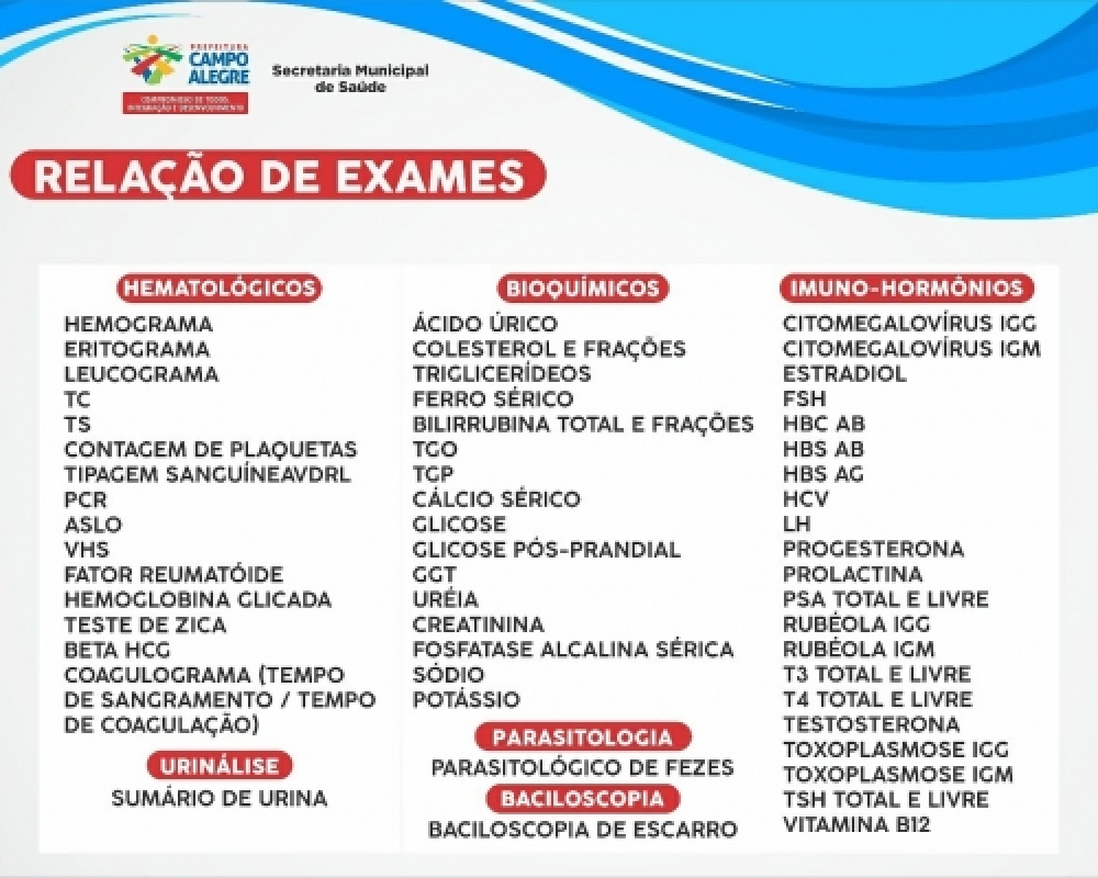 Secretaria de Saúde amplia elenco de exames laboratoriais disponíveis no município 