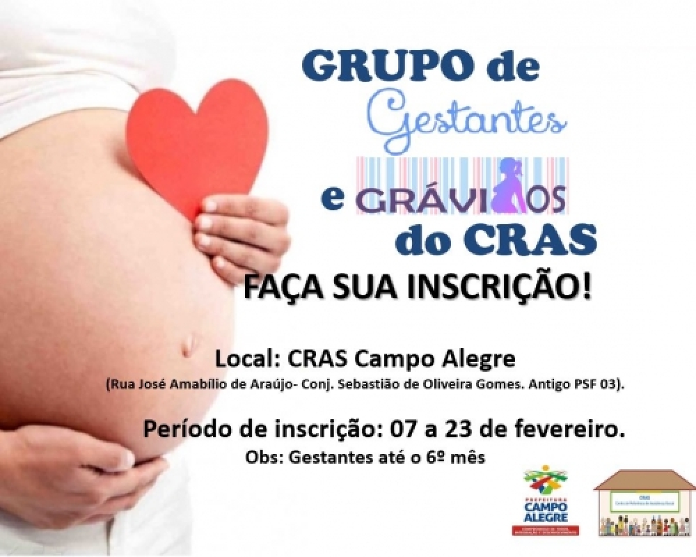 CRAS Campo Alegre abre inscrições para novo Grupo de Gestantes