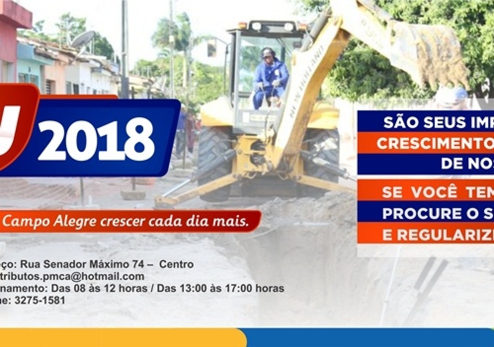 Contribuinte que optar por cota única terá 30 por cento de desconto no pagamento do IPTU 2018