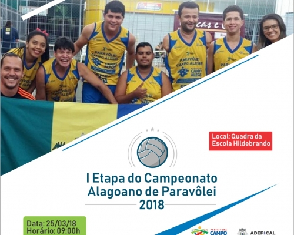 Campo Alegre Sediará a I Etapa do Campeonato Alagoano de Paravôlei 2018