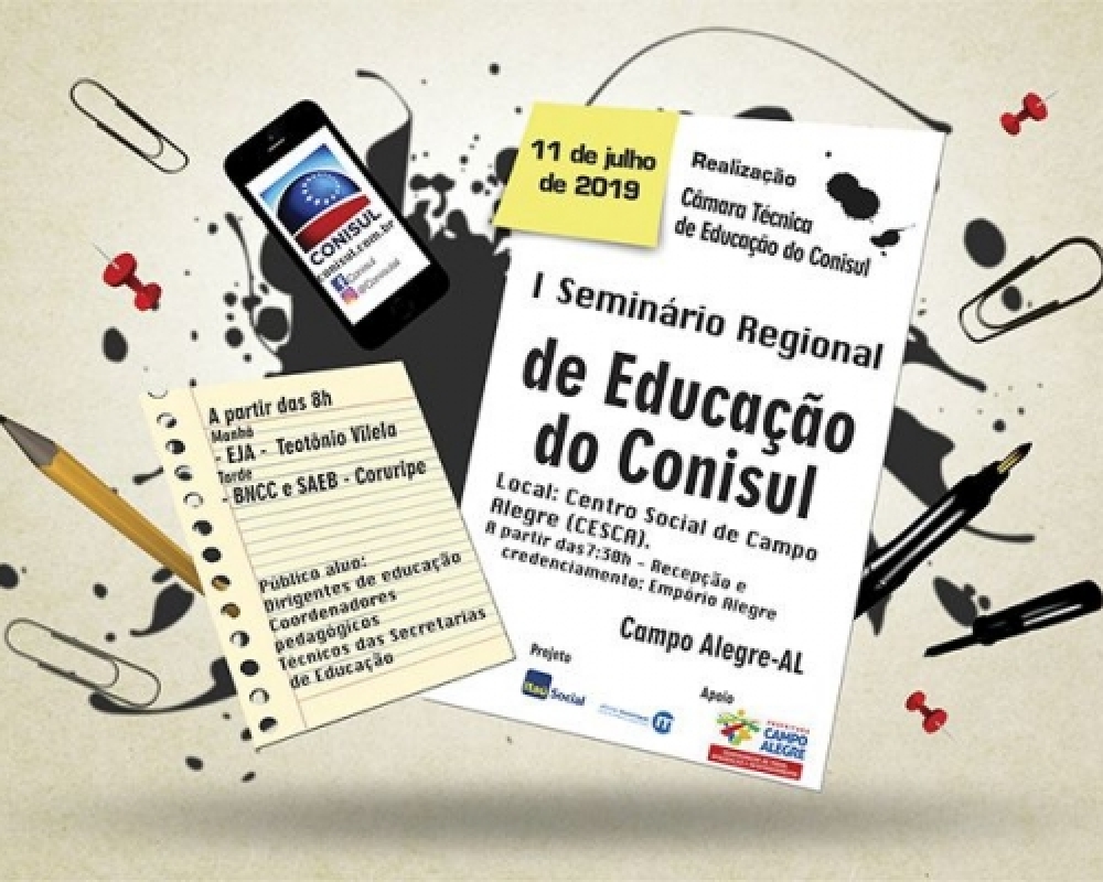 Campo Alegre sediará o I Seminário Regional de Educação realizado pelo Conisul 