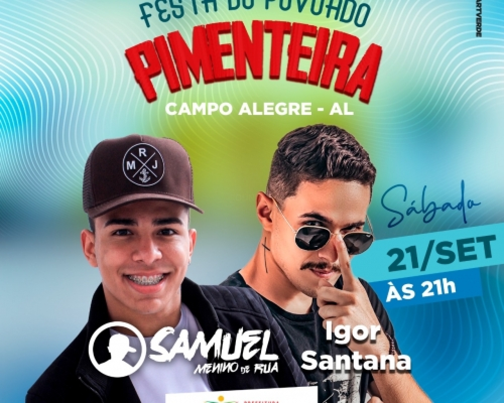 Samuel Menino de Rua e Igor Santana são as atrações da festa do Povoado Pimenteira 