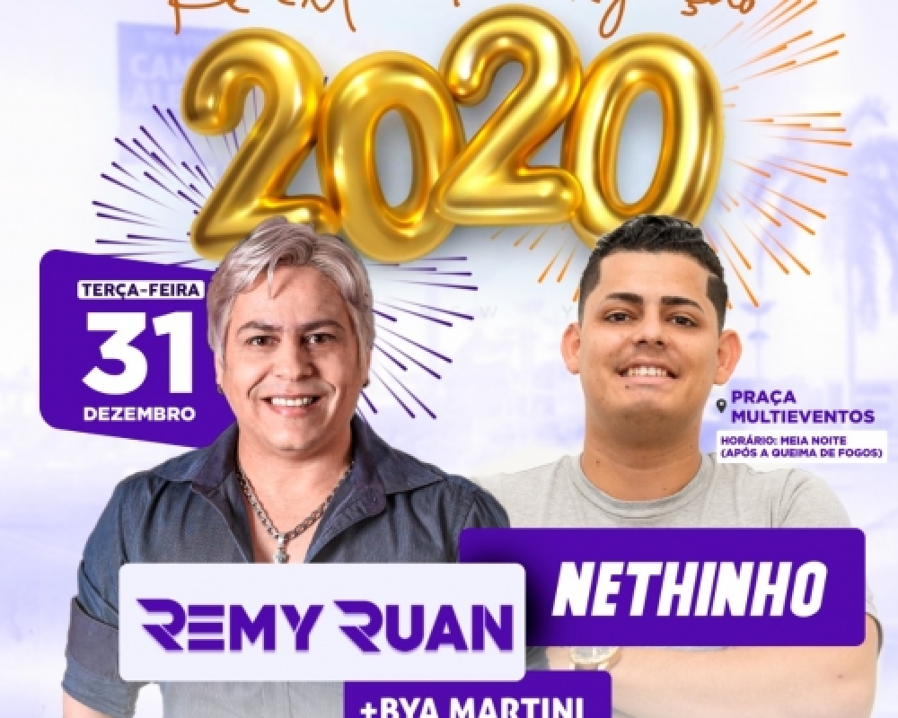 Remy Ruan, Pagode do Netinho e Bya Martini são as atrações do Réveillon da Integração 