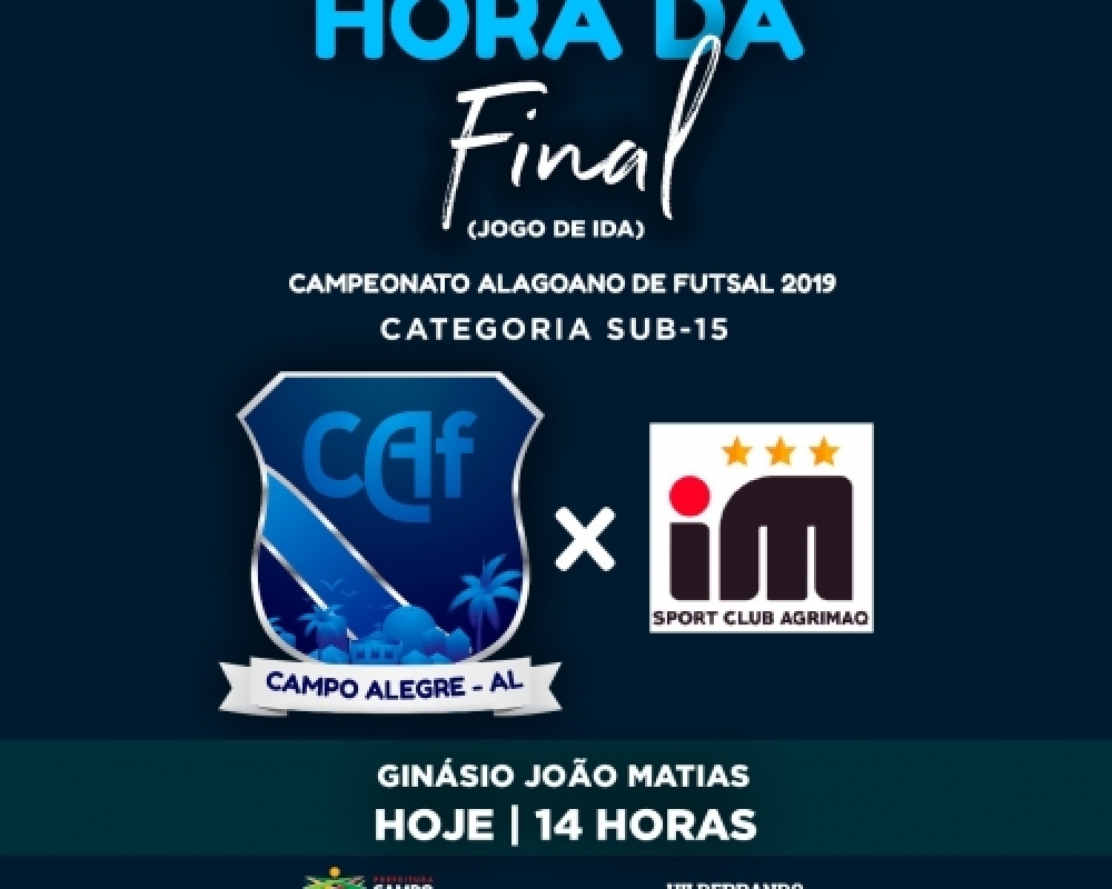 Equipe campo-alegrense disputa hoje o primeiro jogo da Final do Campeonato Alagoano  sub-15