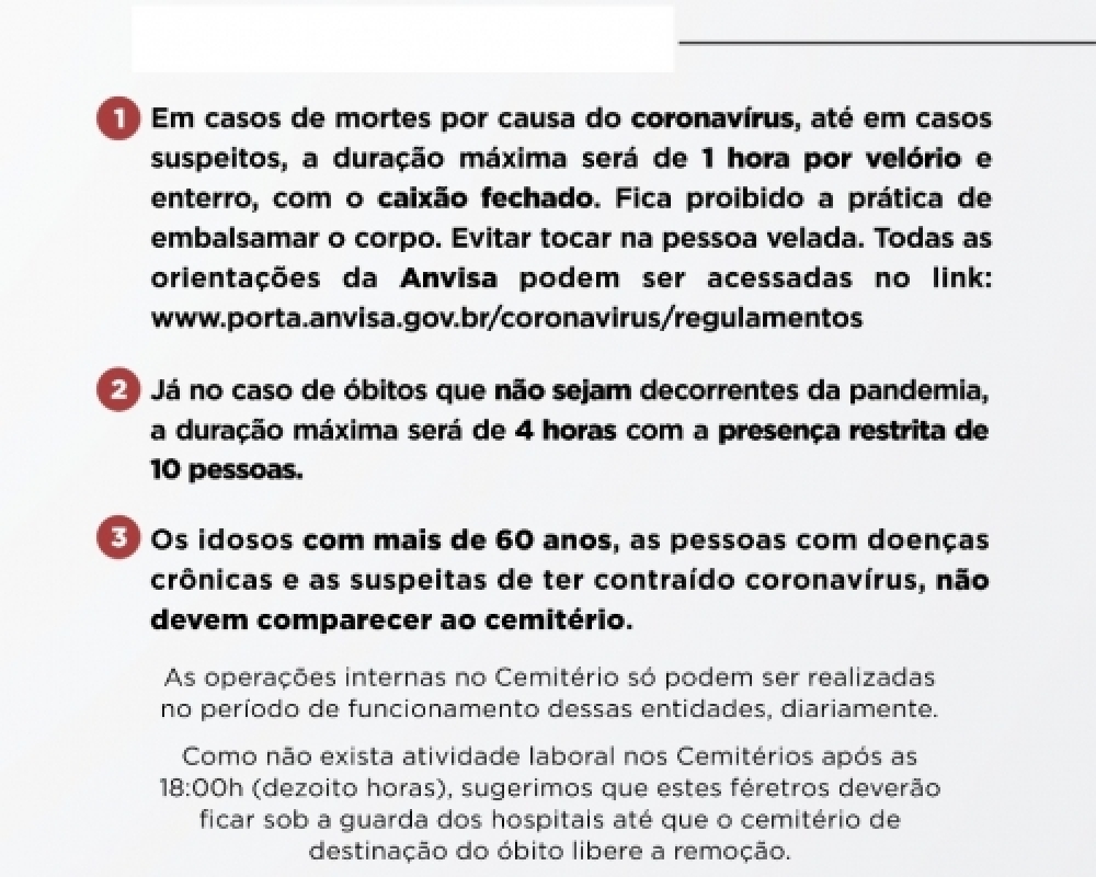 Decreto Municipal disciplina a realização de velórios no município de Campo Alegre