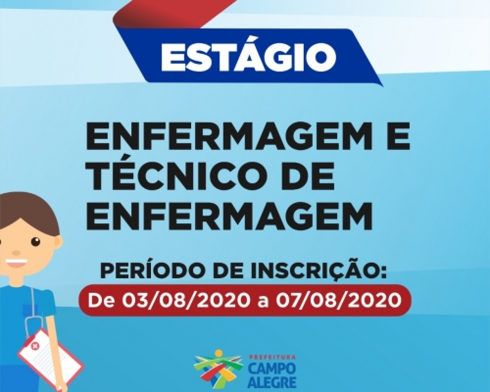 Prefeitura de Campo Alegre divulga edital para estágios em Enfermagem e Técnicos de Enfermagem