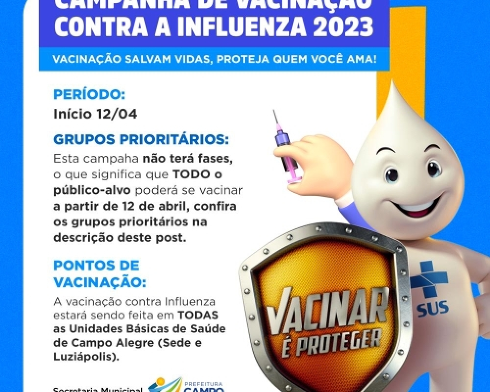 Campo Alegre inicia mais uma Campanha de Vacinação contra Influenza