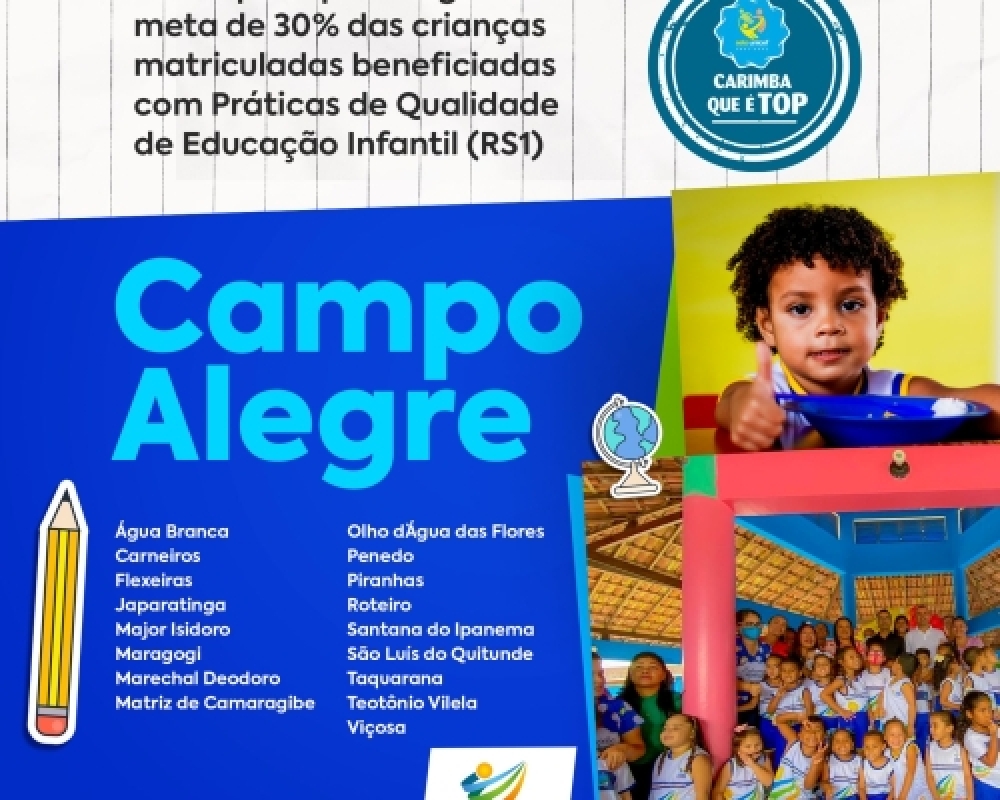 Campo Alegre avança em busca de alcançar os indicadores de impacto social do Selo Unicef