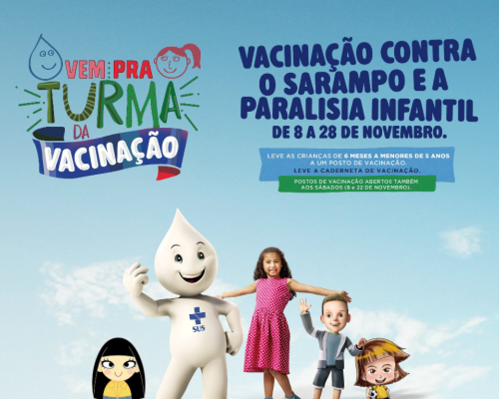 Secretaria de Saúde realiza Campanha de Vacinação contra Pólio e Sarampo 