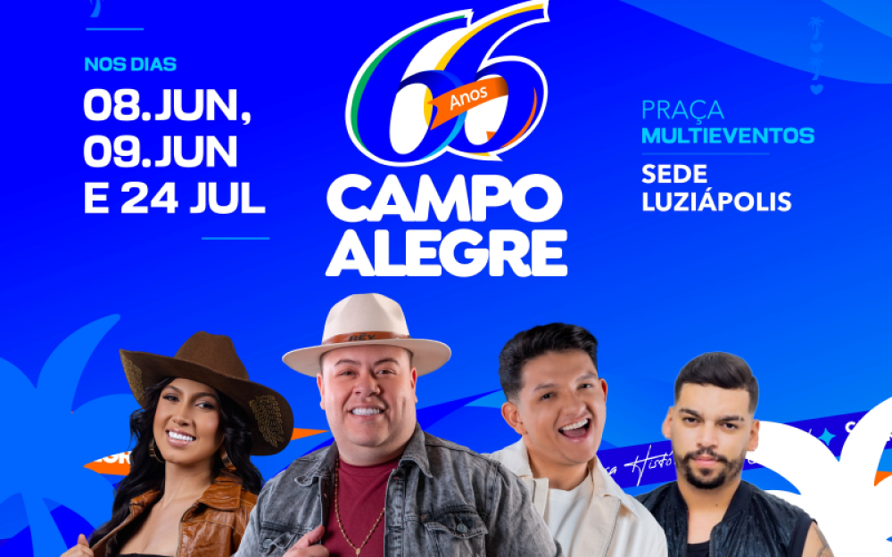 Confira a programação completa de shows da Festa de 66 Anos de Emancipação Politica de Campo Alegre