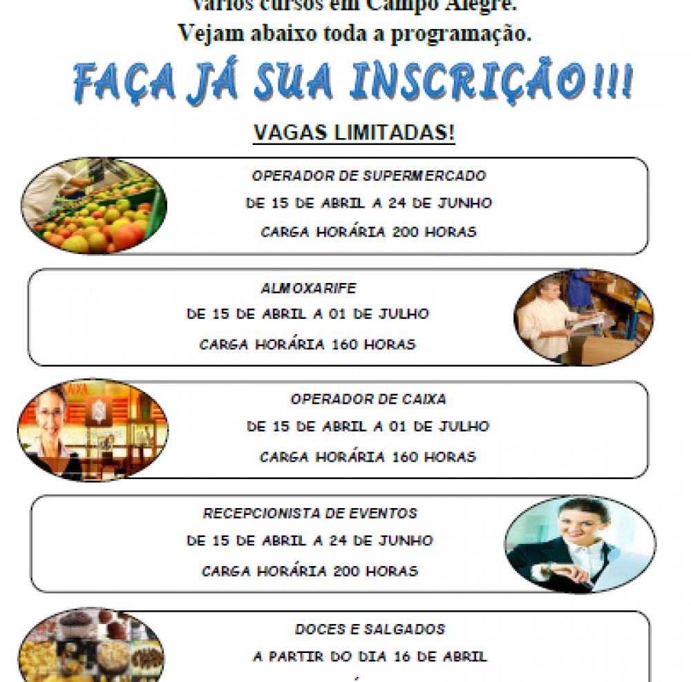 Cursos Profissionalizantes em parceria com o PRONATEC 