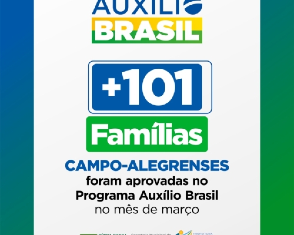 Programa Auxílio Brasil contempla mais 101 famílias de Campo Alegre