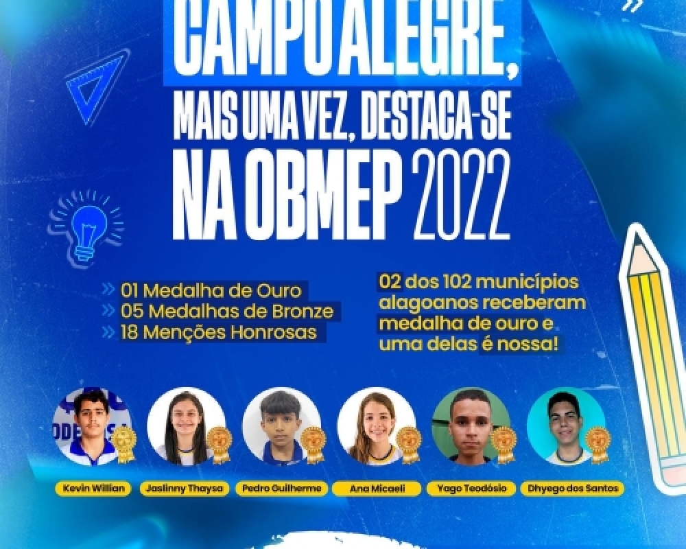 Estudantes de Escolas Públicas de Campo Alegre conquistam medalhas na OBMEP 2022