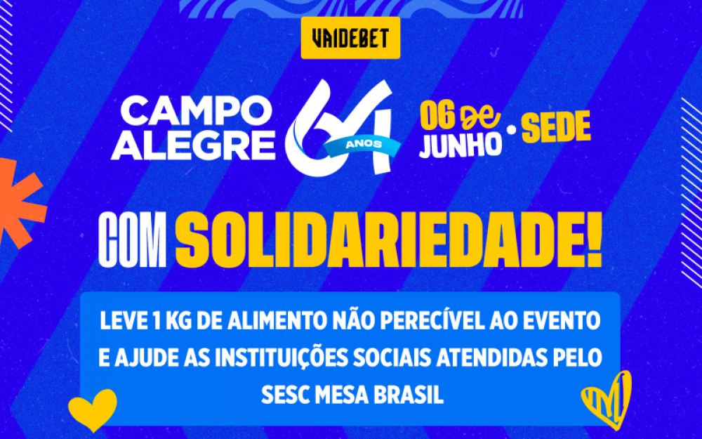 Sesc Mesa Brasil realizará Ação solidária durante shows em Campo Alegre para arrecadação de alimentos