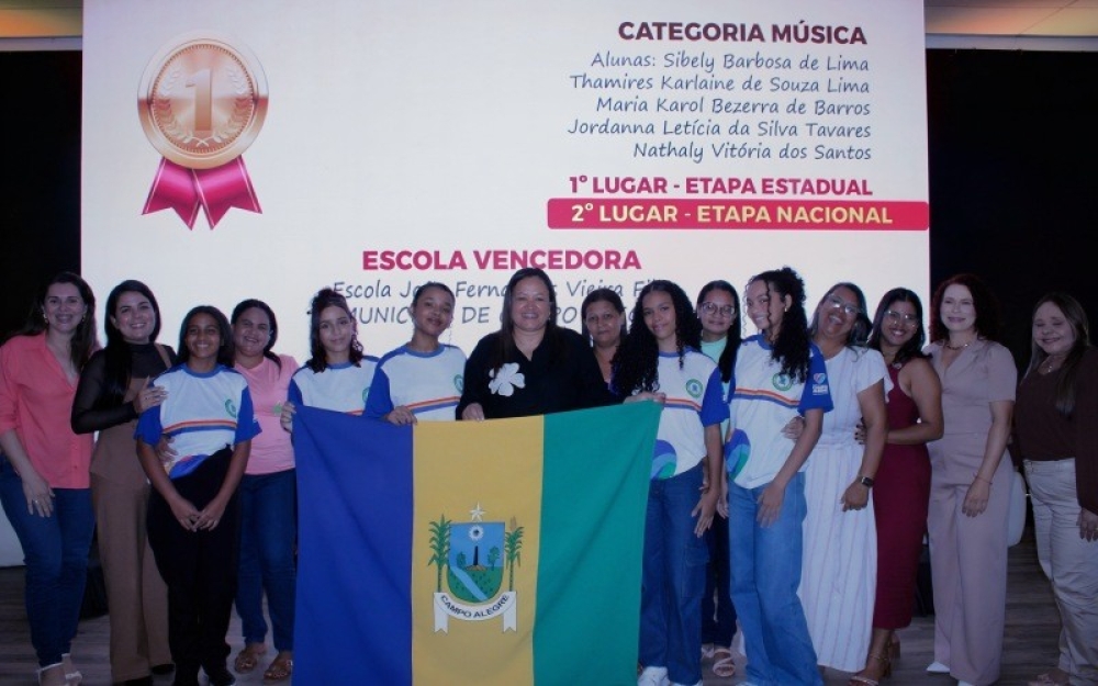 Alunos de Campo Alegre recebem premiação da etapa Estadual e da etapa Nacional do MPT na escola 2024 e 2025