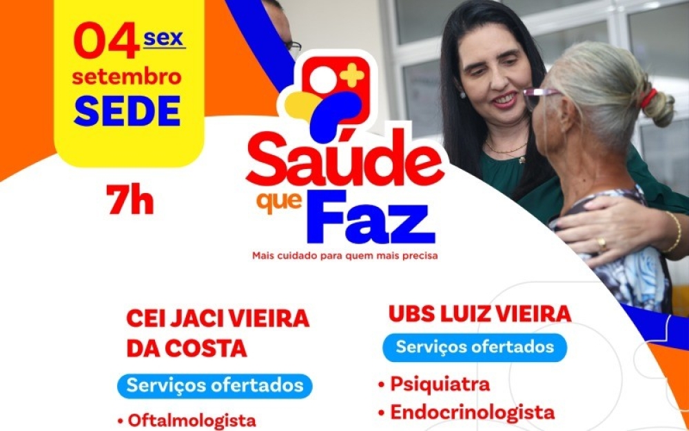 Secretaria de Saúde realizará vários serviços da saúde nesta sexta-feira em mais uma ediçao do Saúde que Faz