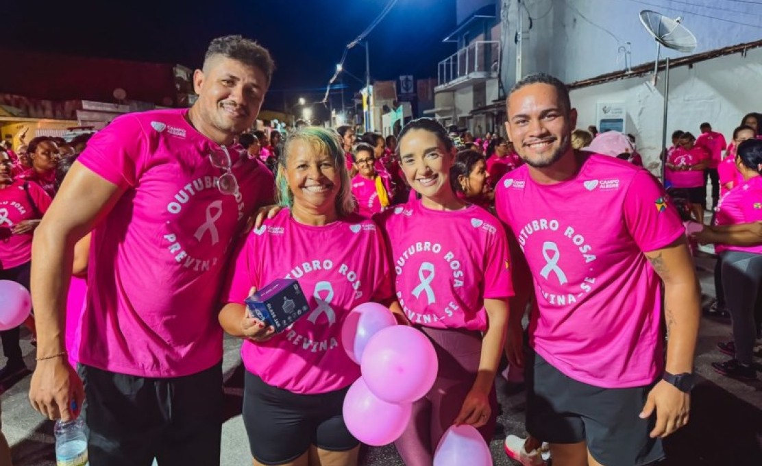 Academia da Saúde de Campo Alegre promoveu grande Caminhada em alusão a Campanha Outubro Rosa
