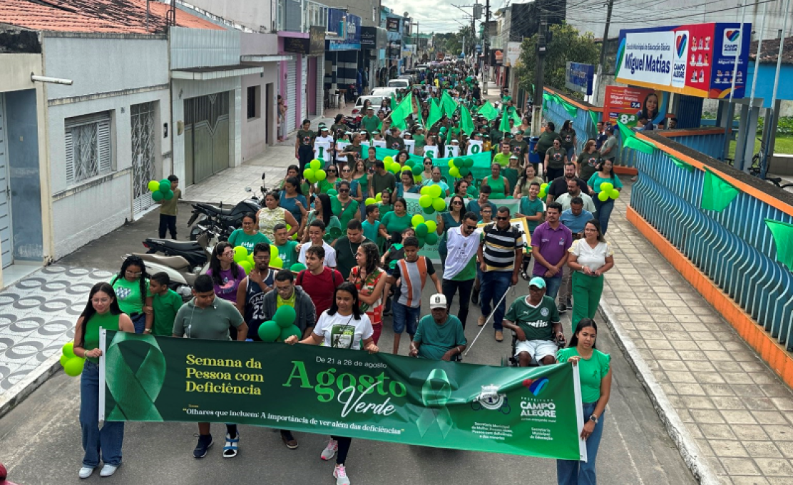 Campanha Agosto Verde: Campo Alegre realiza caminhadas em alusão a X edição do mês das pess...